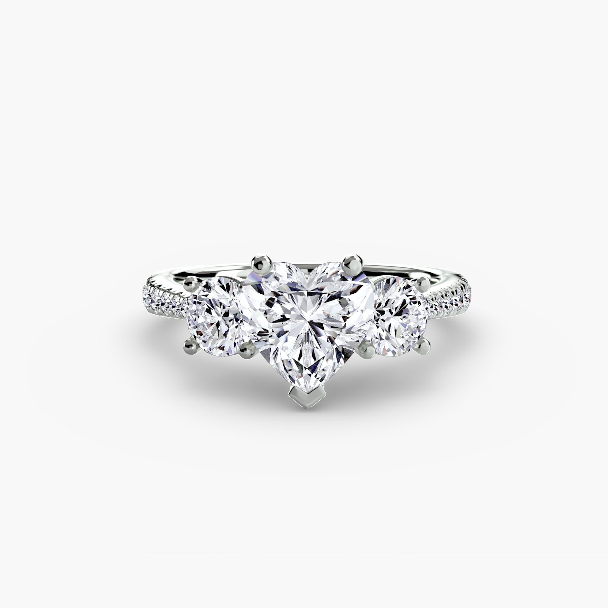 Three – Stone with Pavé Band