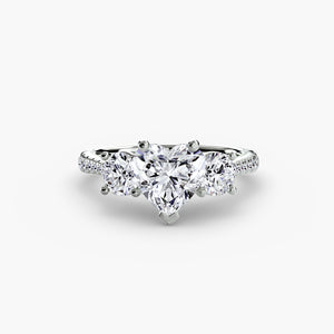 Three – Stone with Pavé Band
