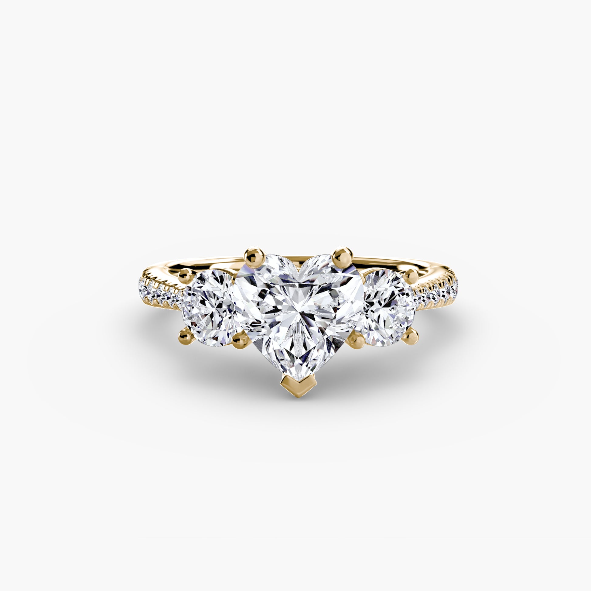 Three – Stone with Pavé Band