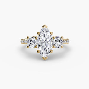 Three – Stone with Pavé Band