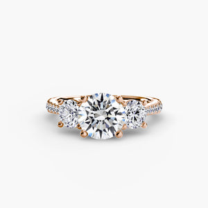 Three – Stone with Pavé Band