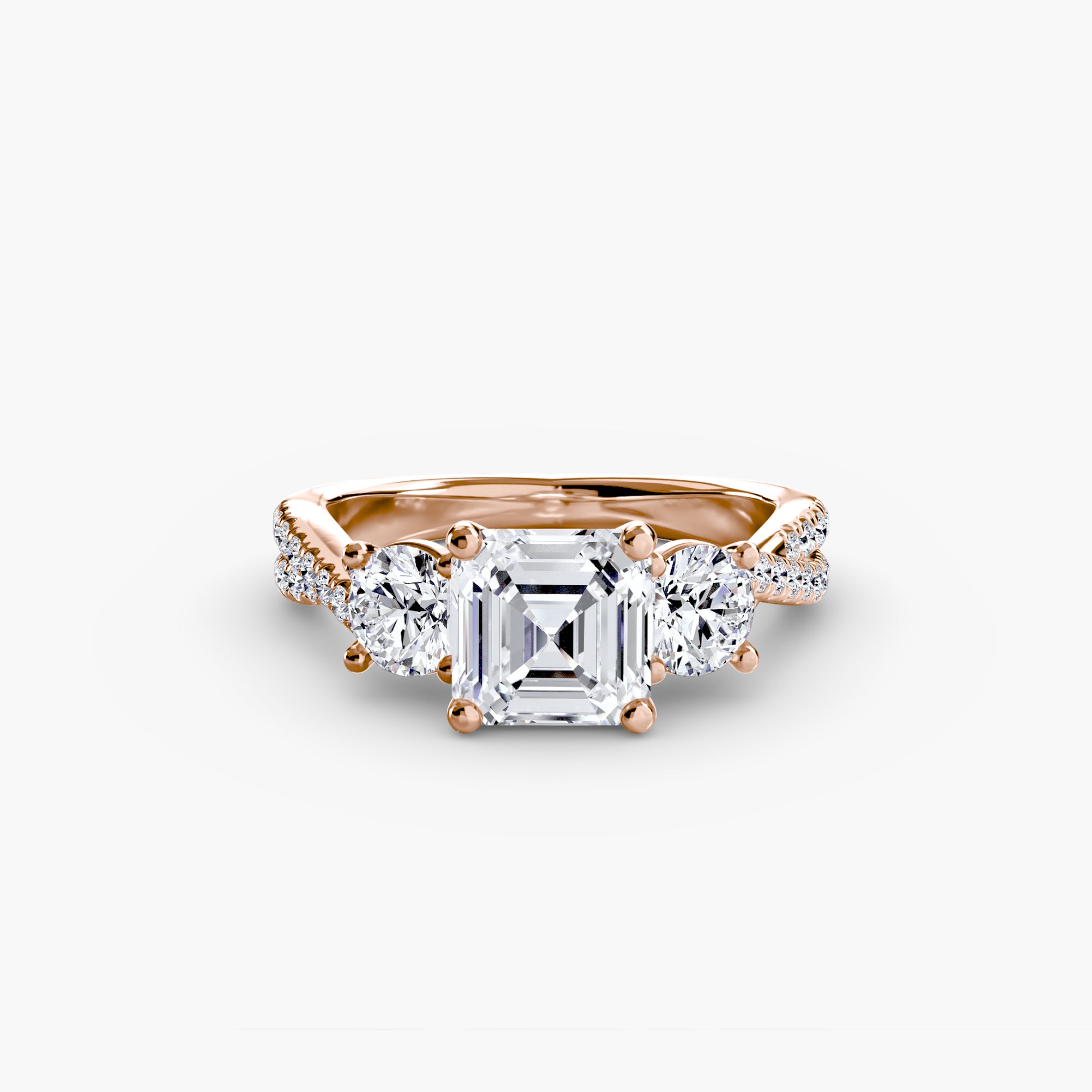 Three – Stone with Pavé Band 2