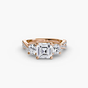 Three – Stone with Pavé Band 2