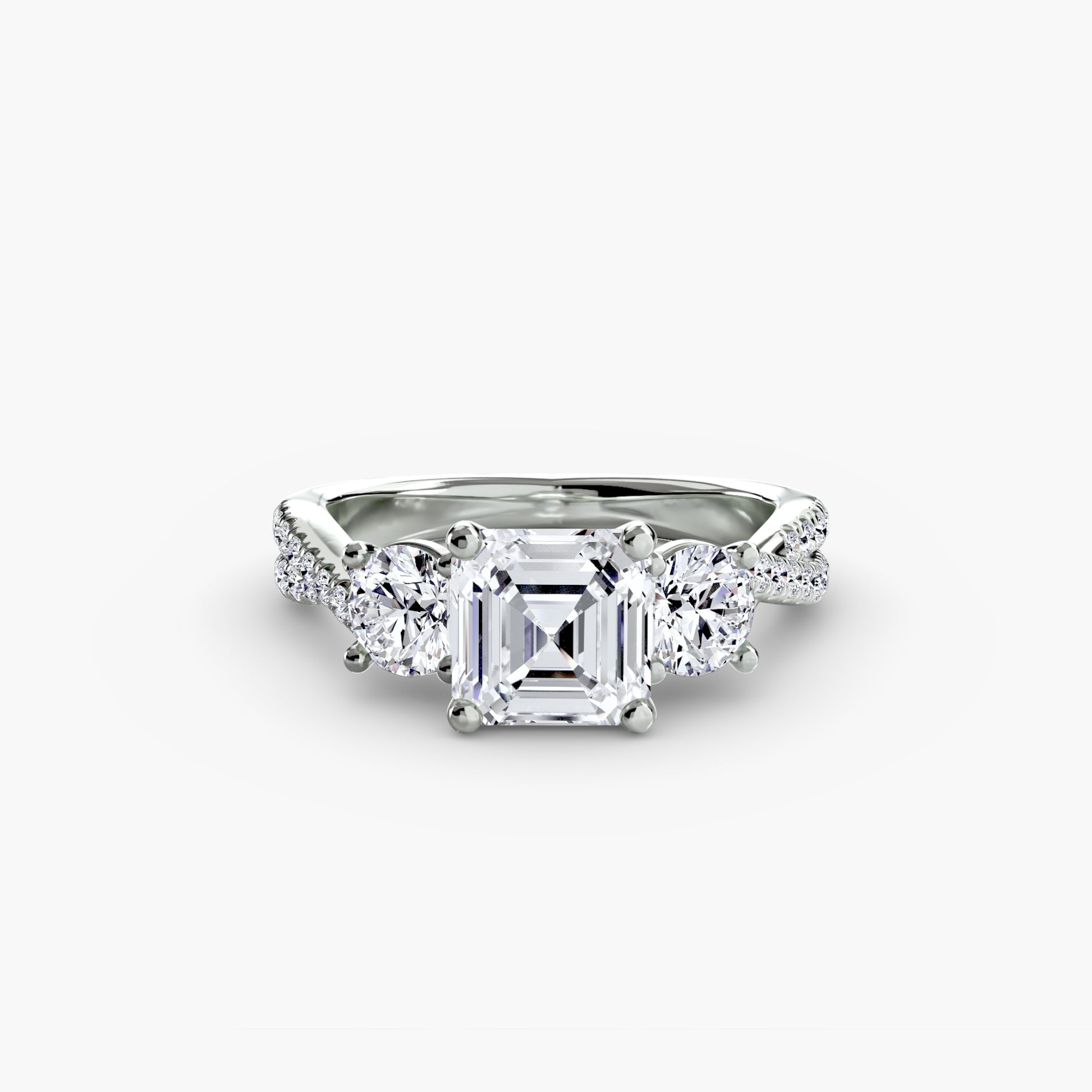 Three – Stone with Pavé Band 2