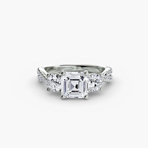 Three – Stone with Pavé Band 2