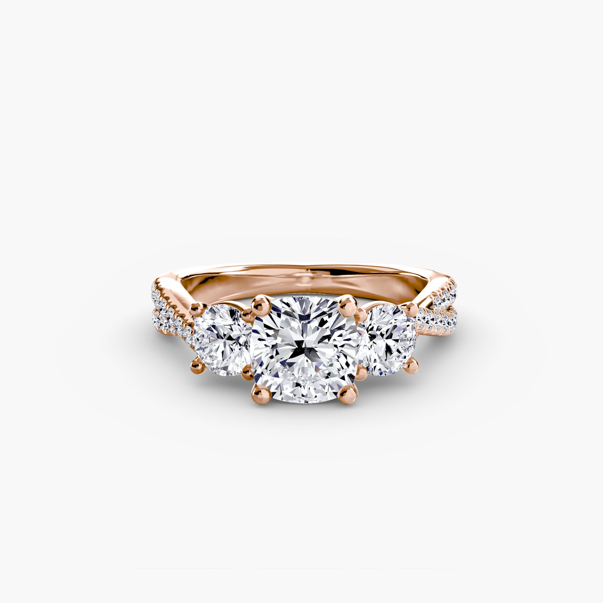 Three – Stone with Pavé Band 2