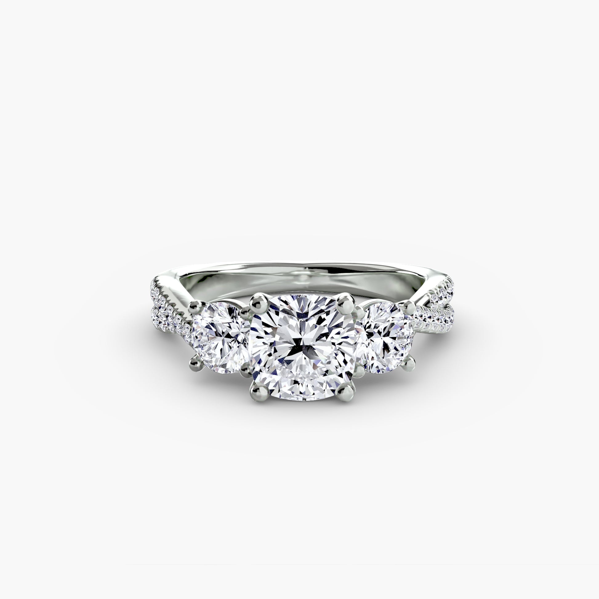 Three – Stone with Pavé Band 2