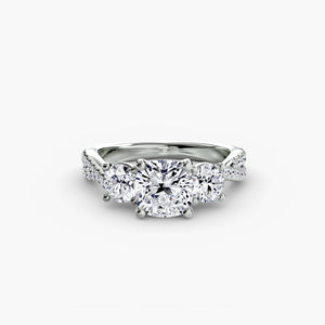 Three – Stone with Pavé Band 2