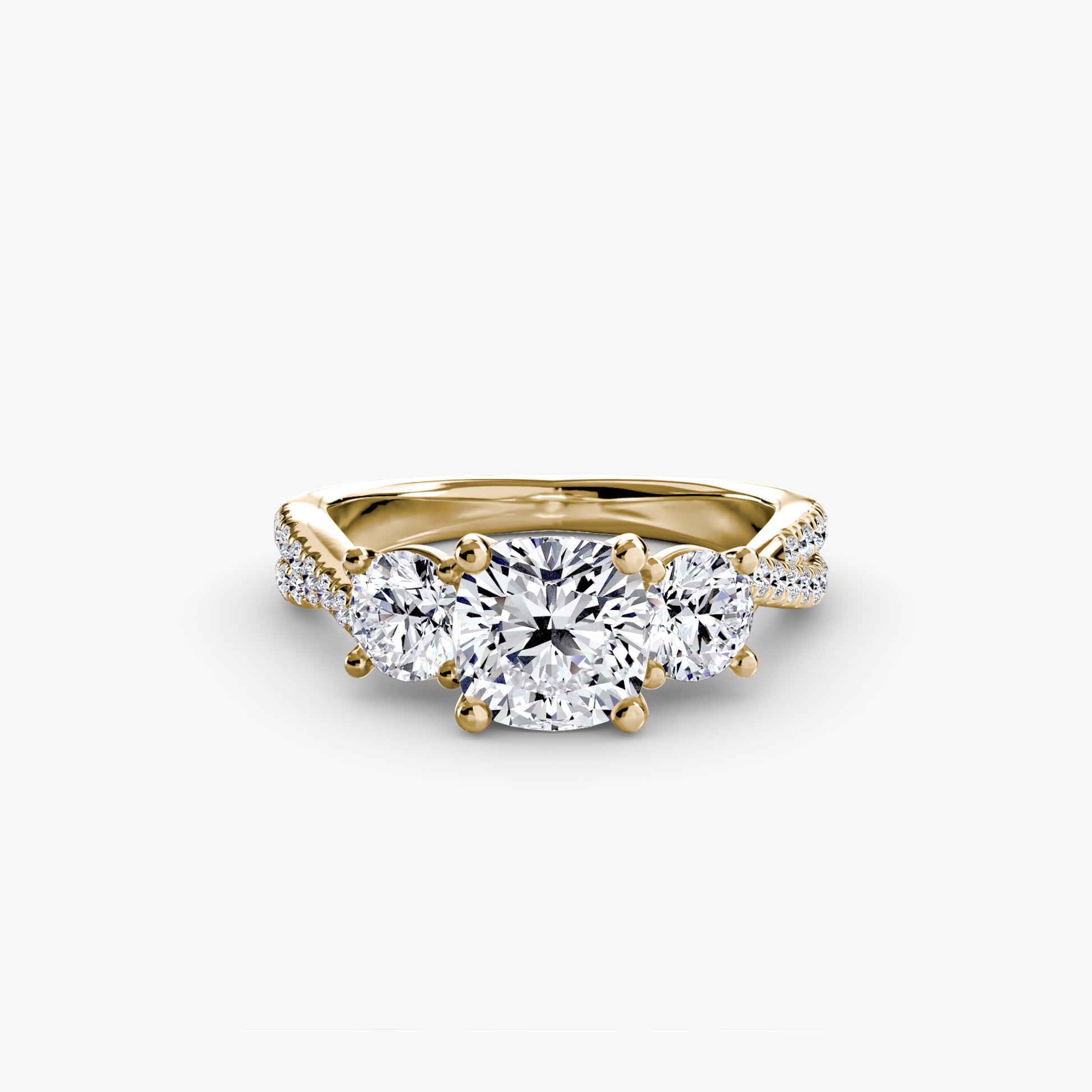 Three – Stone with Pavé Band 2