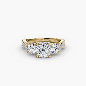 Three – Stone with Pavé Band 2