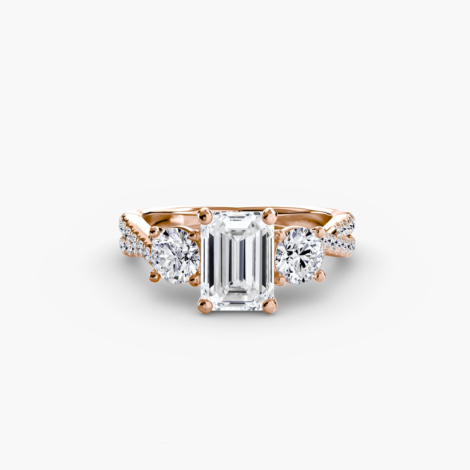 Three – Stone with Pavé Band 2