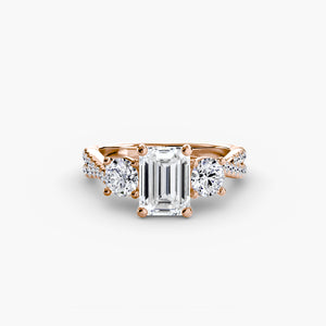 Three – Stone with Pavé Band 2
