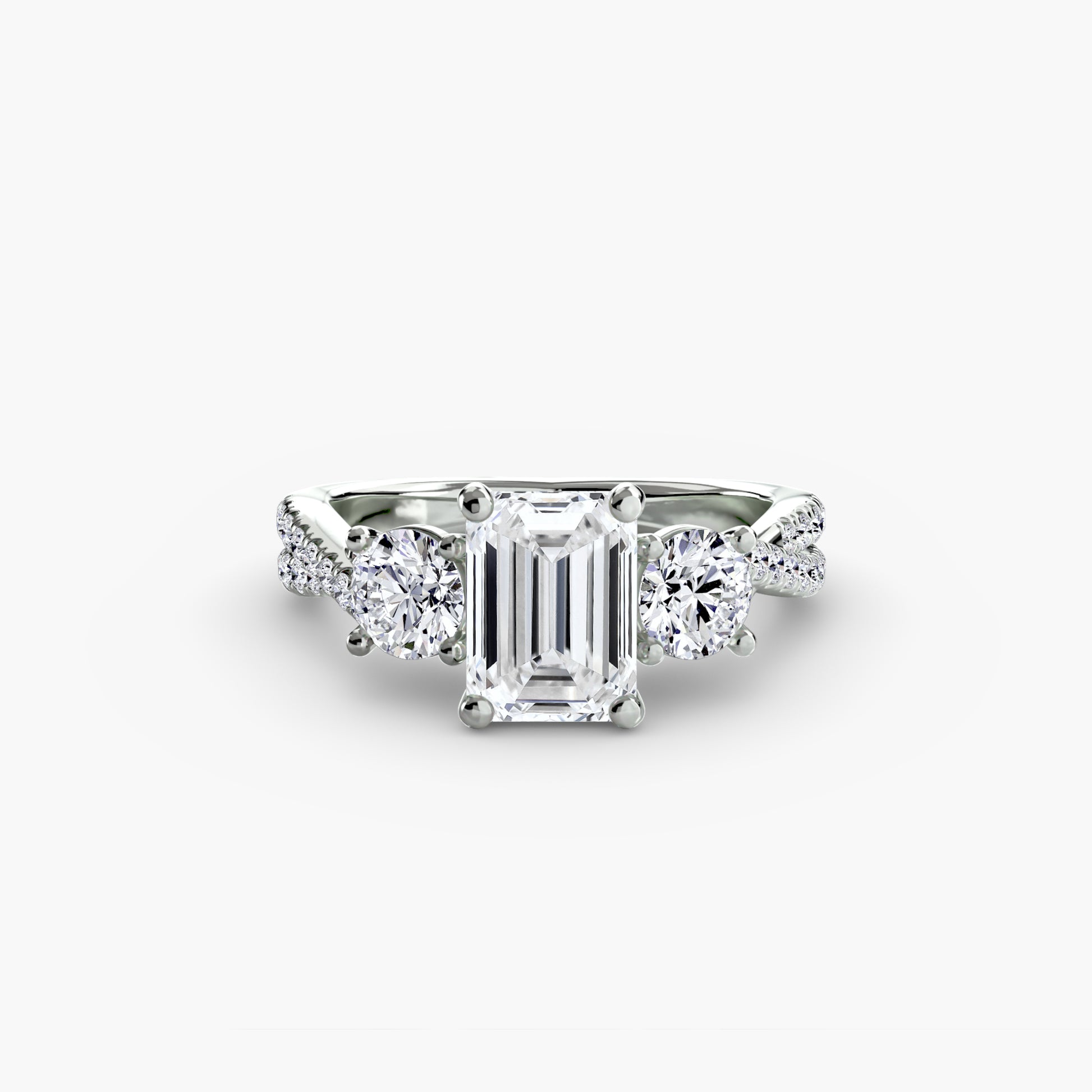 Three – Stone with Pavé Band 2