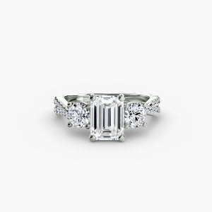 Three – Stone with Pavé Band 2