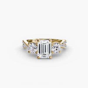 Three – Stone with Pavé Band 2