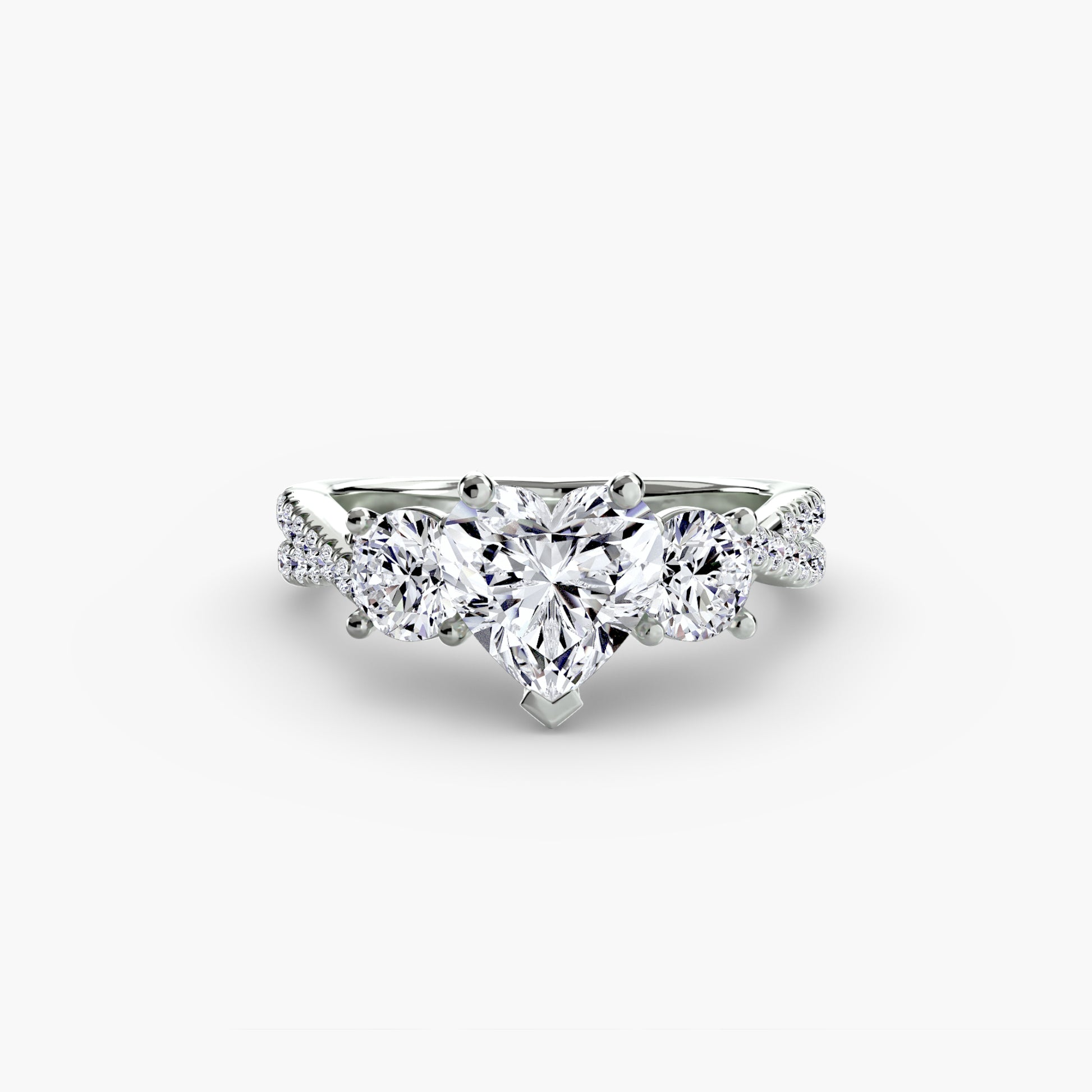 Three – Stone with Pavé Band 2