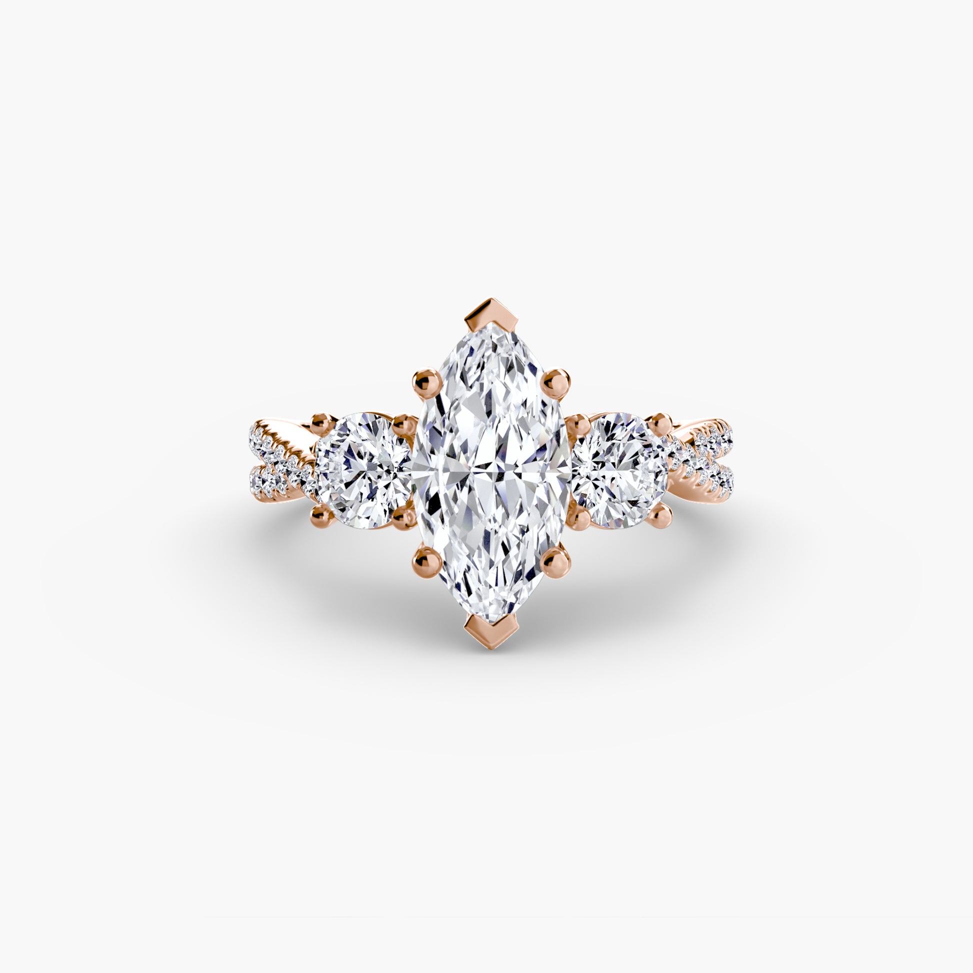 Three – Stone with Pavé Band 2
