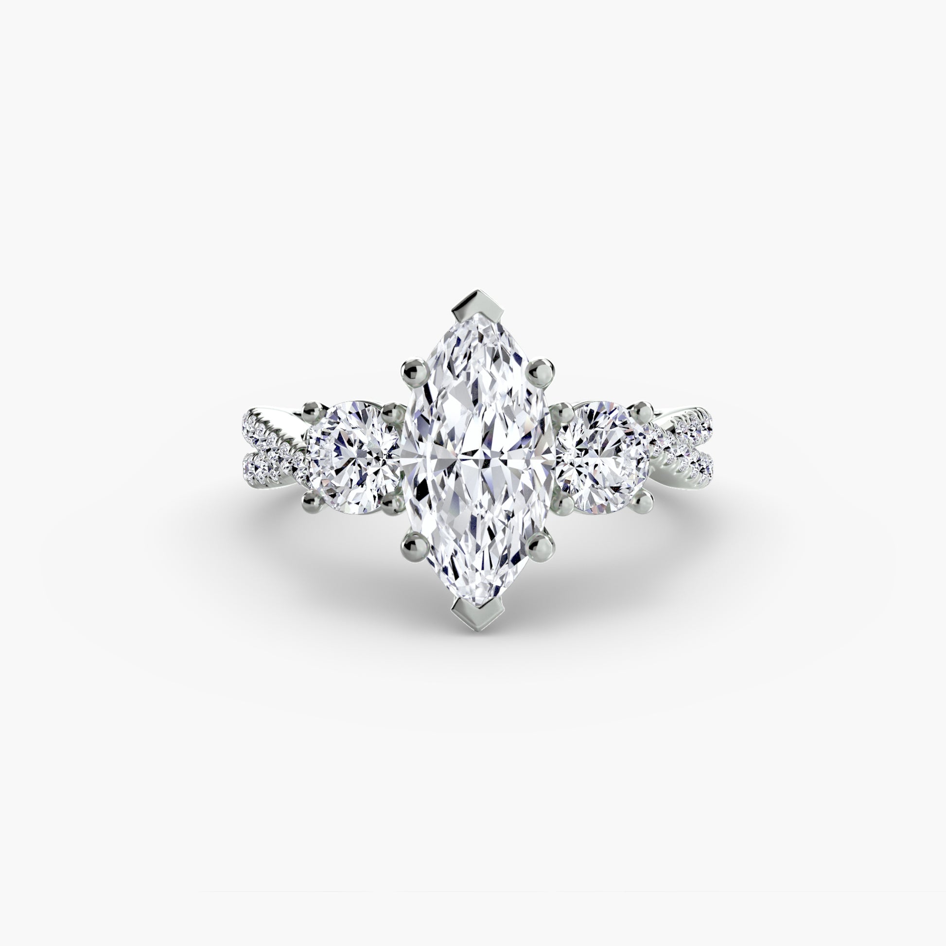 Three – Stone with Pavé Band 2