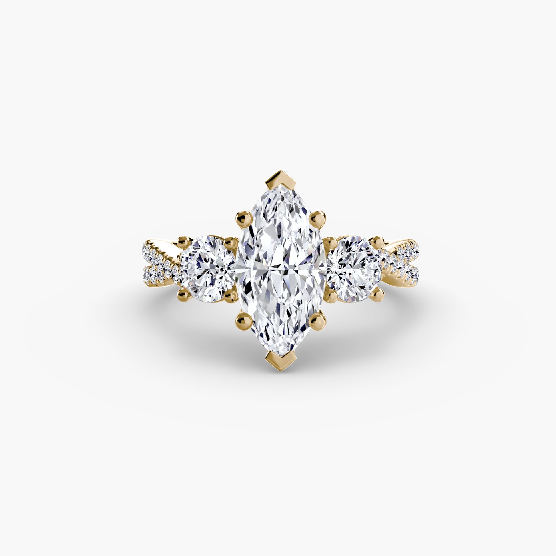 Three – Stone with Pavé Band 2