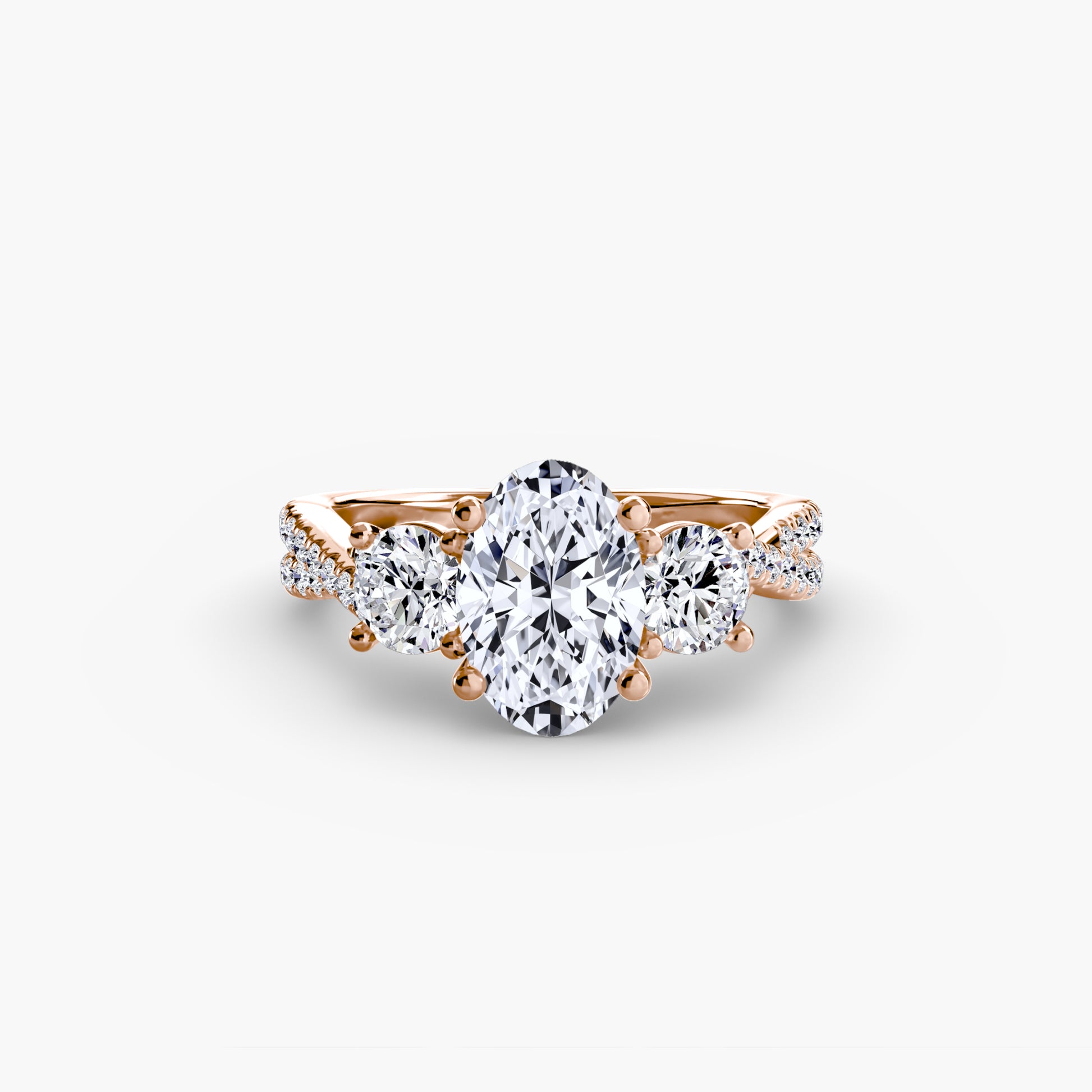 Three – Stone with Pavé Band 2
