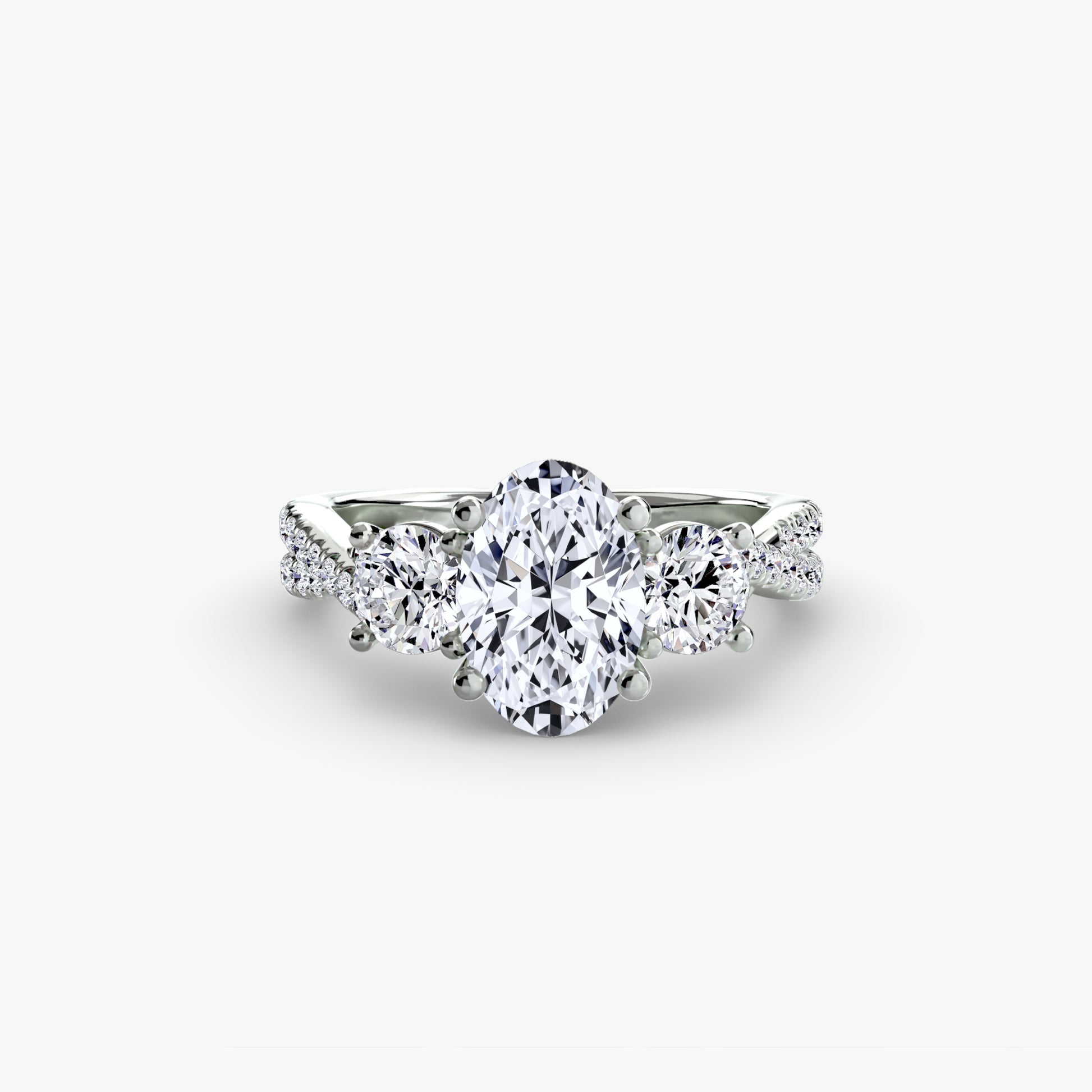 Three – Stone with Pavé Band 2