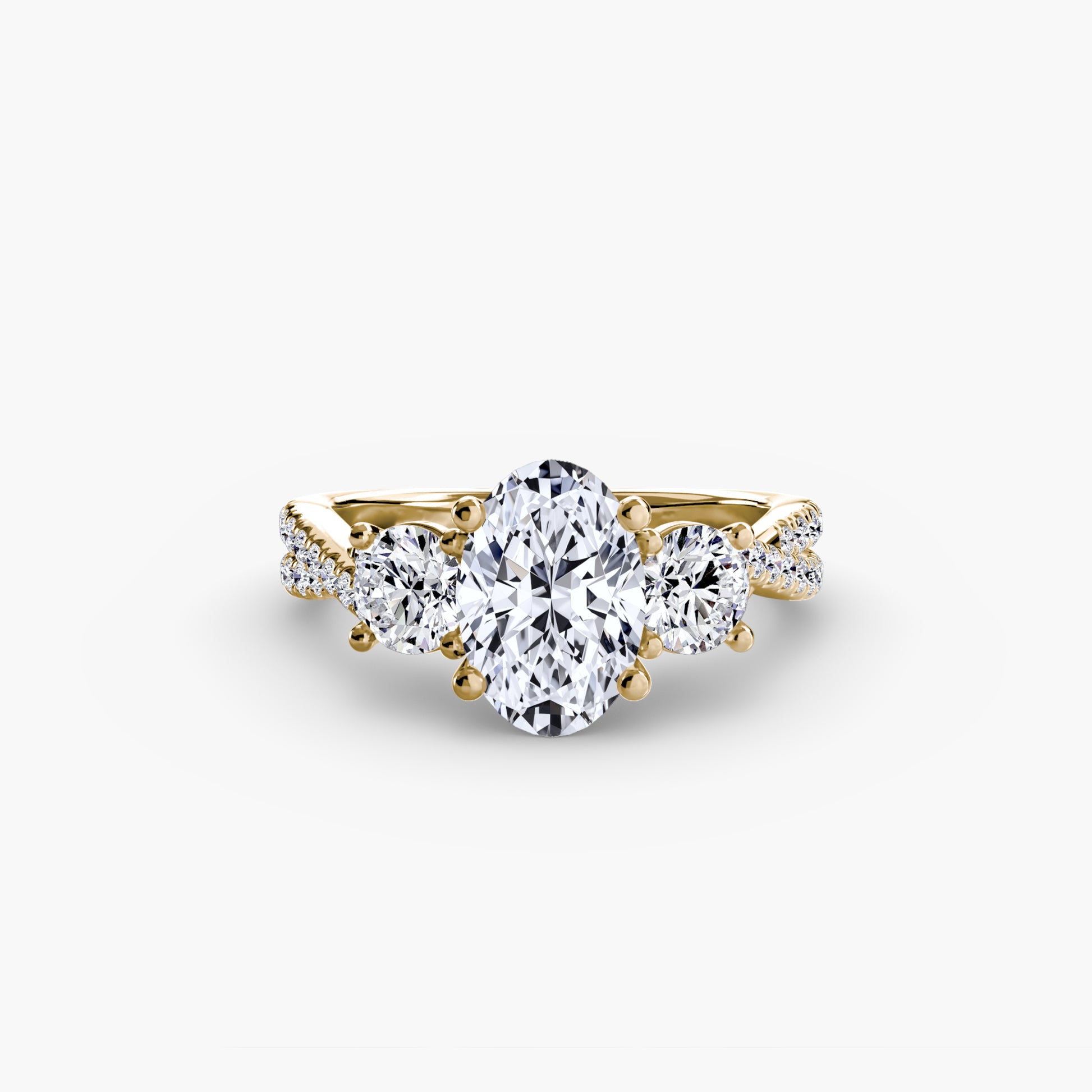 Three – Stone with Pavé Band 2