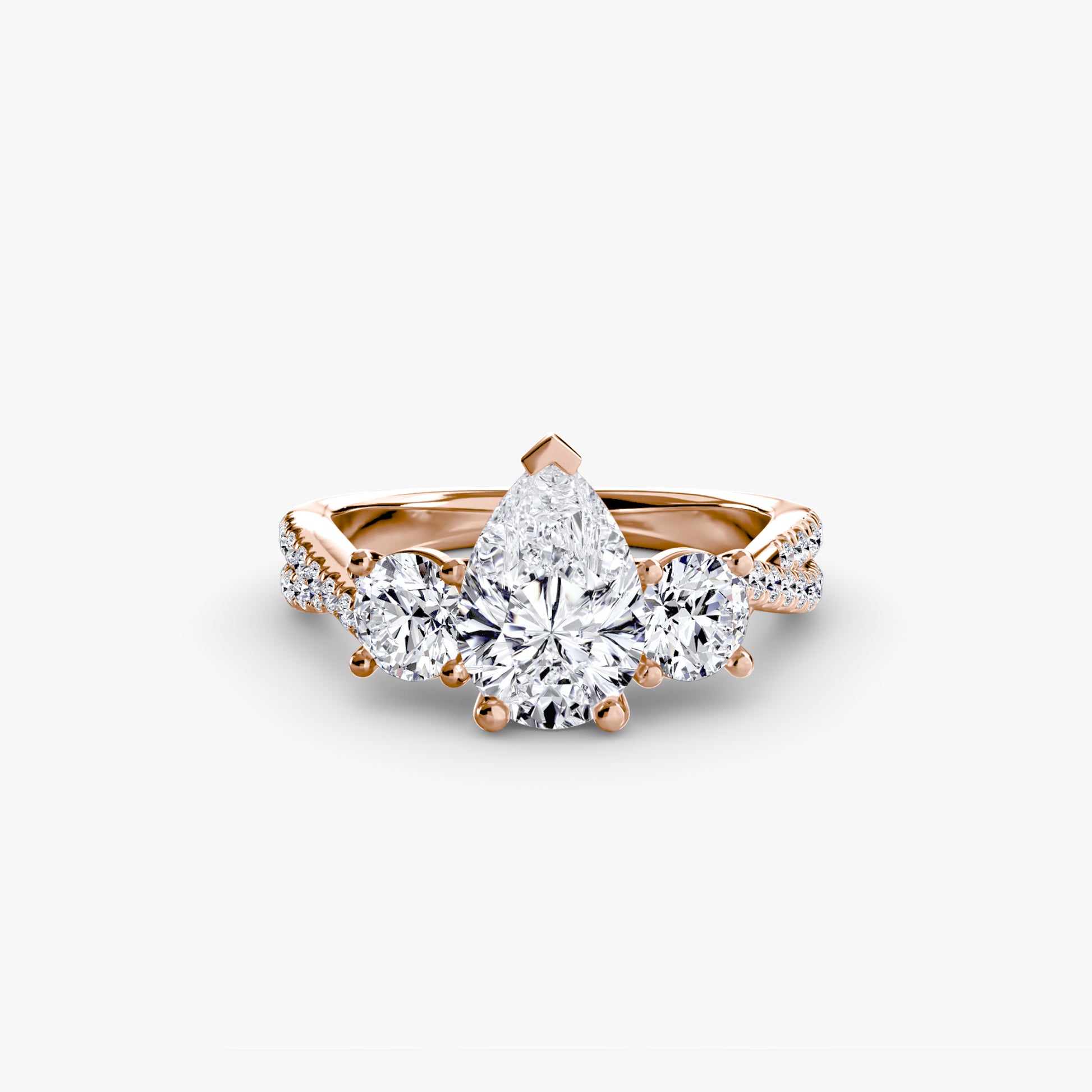 Three – Stone with Pavé Band 2
