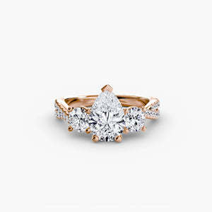 Three – Stone with Pavé Band 2