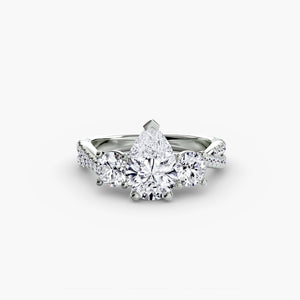 Three – Stone with Pavé Band 2