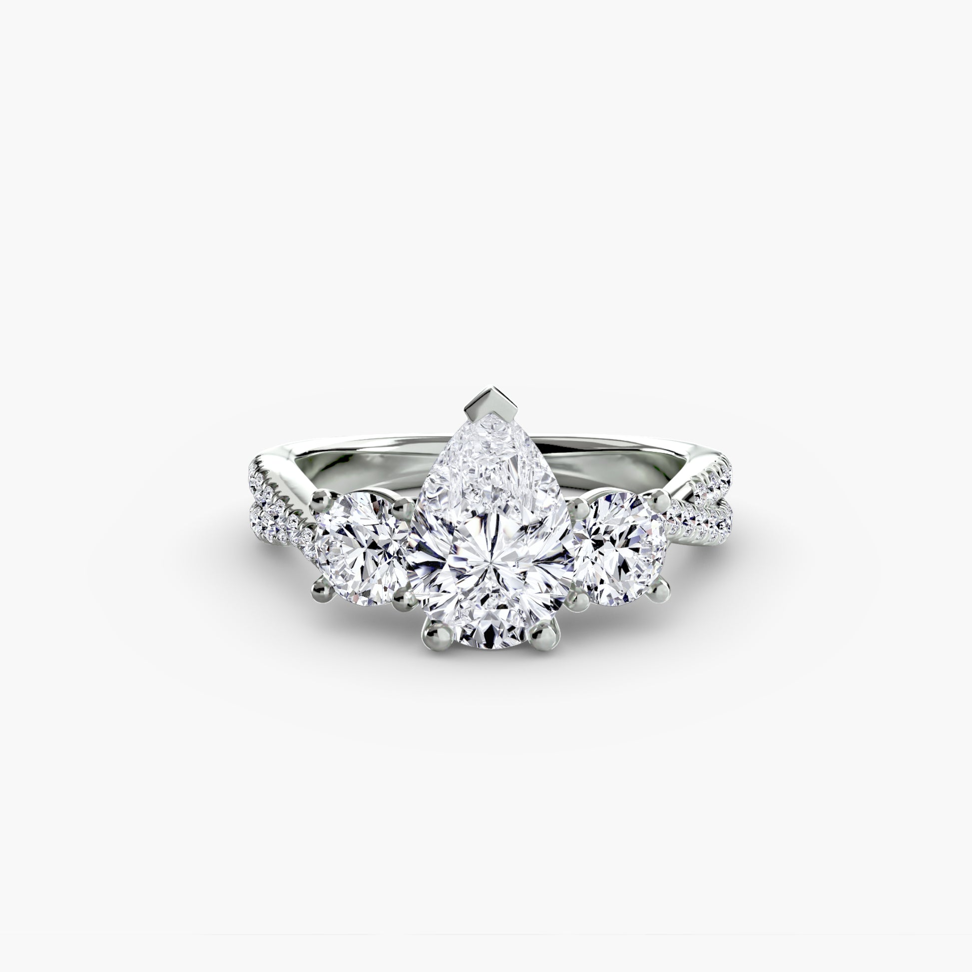 Three – Stone with Pavé Band 2