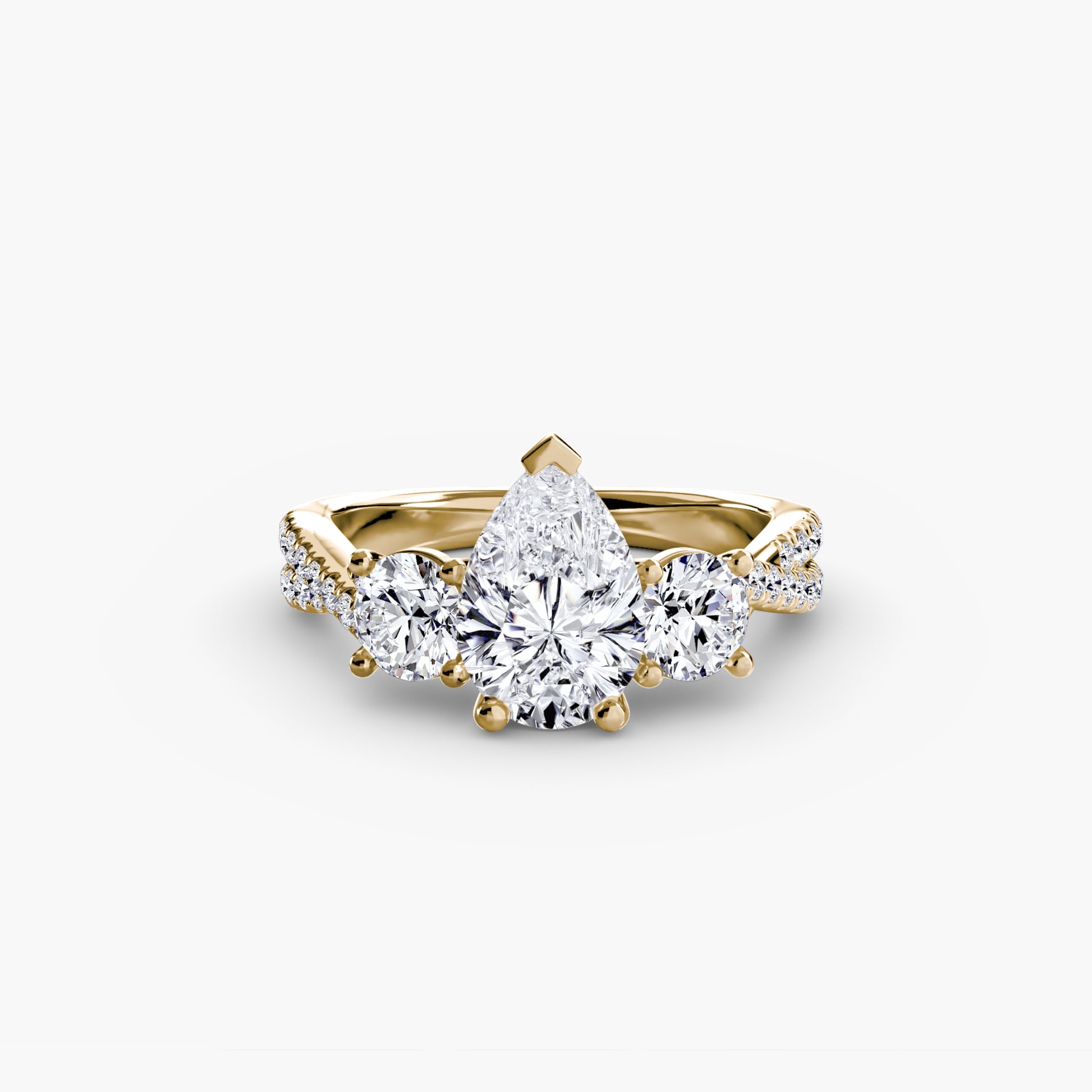 Three – Stone with Pavé Band 2