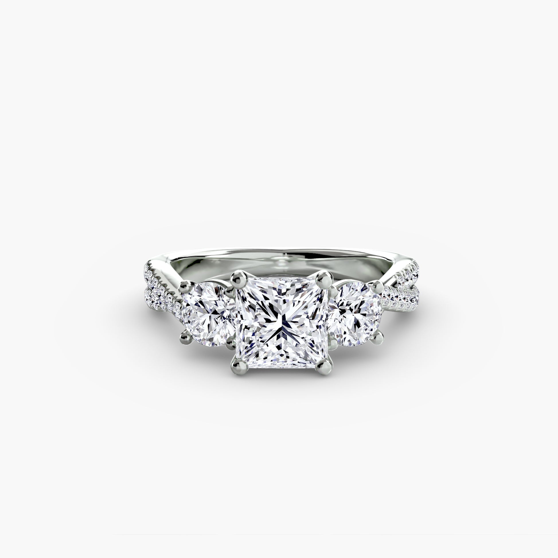 Three – Stone with Pavé Band 2