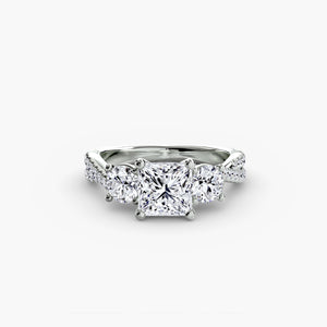 Three – Stone with Pavé Band 2
