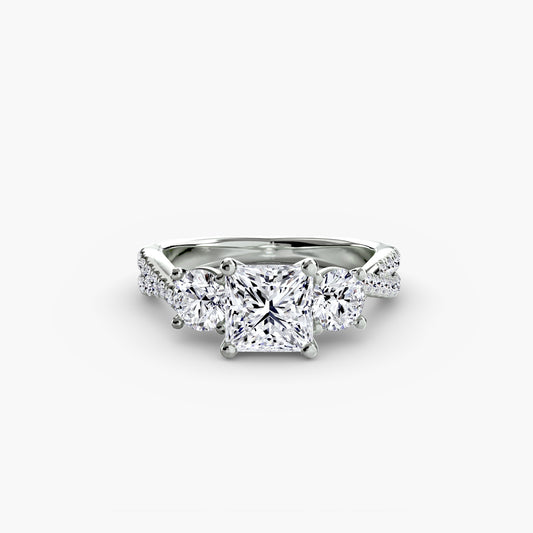 Three – Stone with Pavé Band 2