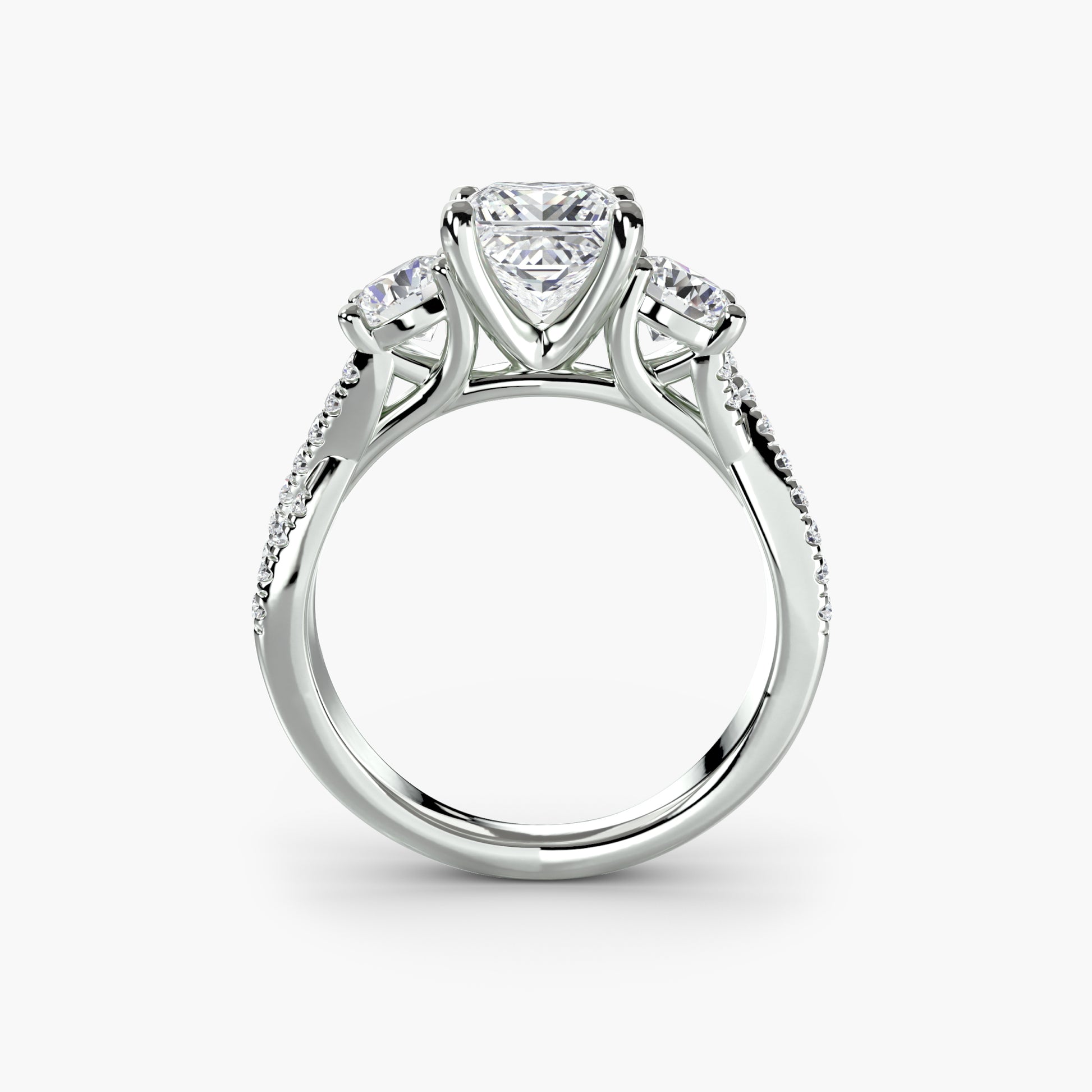 Three – Stone with Pavé Band 2