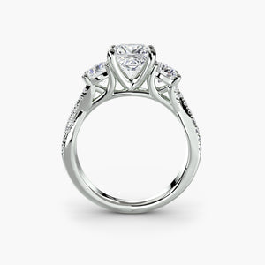 Three – Stone with Pavé Band 2