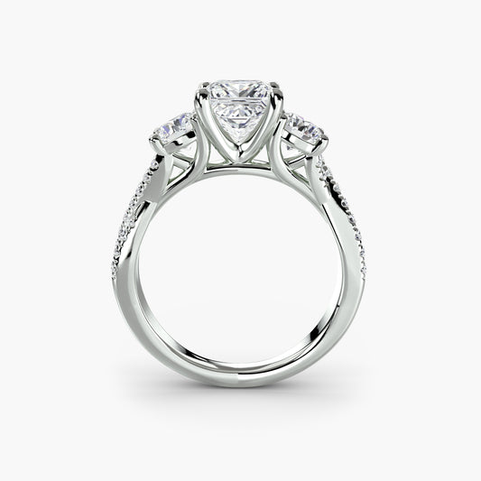 Three – Stone with Pavé Band 2