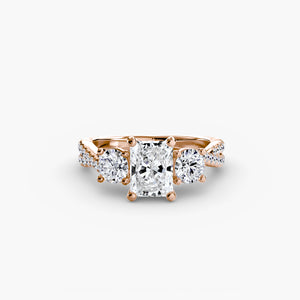 Three – Stone with Pavé Band 2
