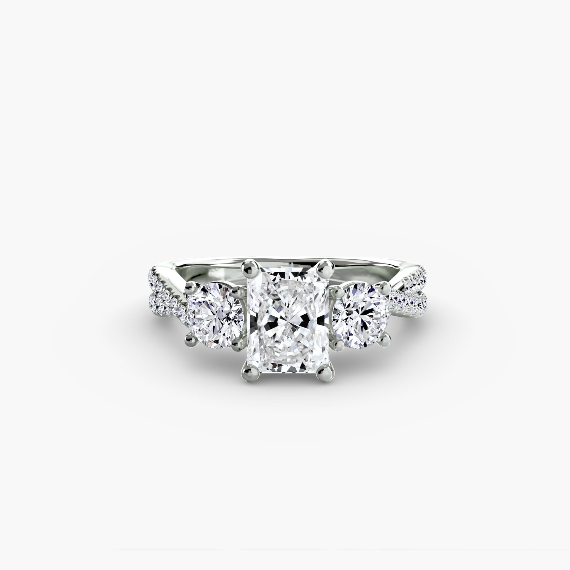 Three – Stone with Pavé Band 2