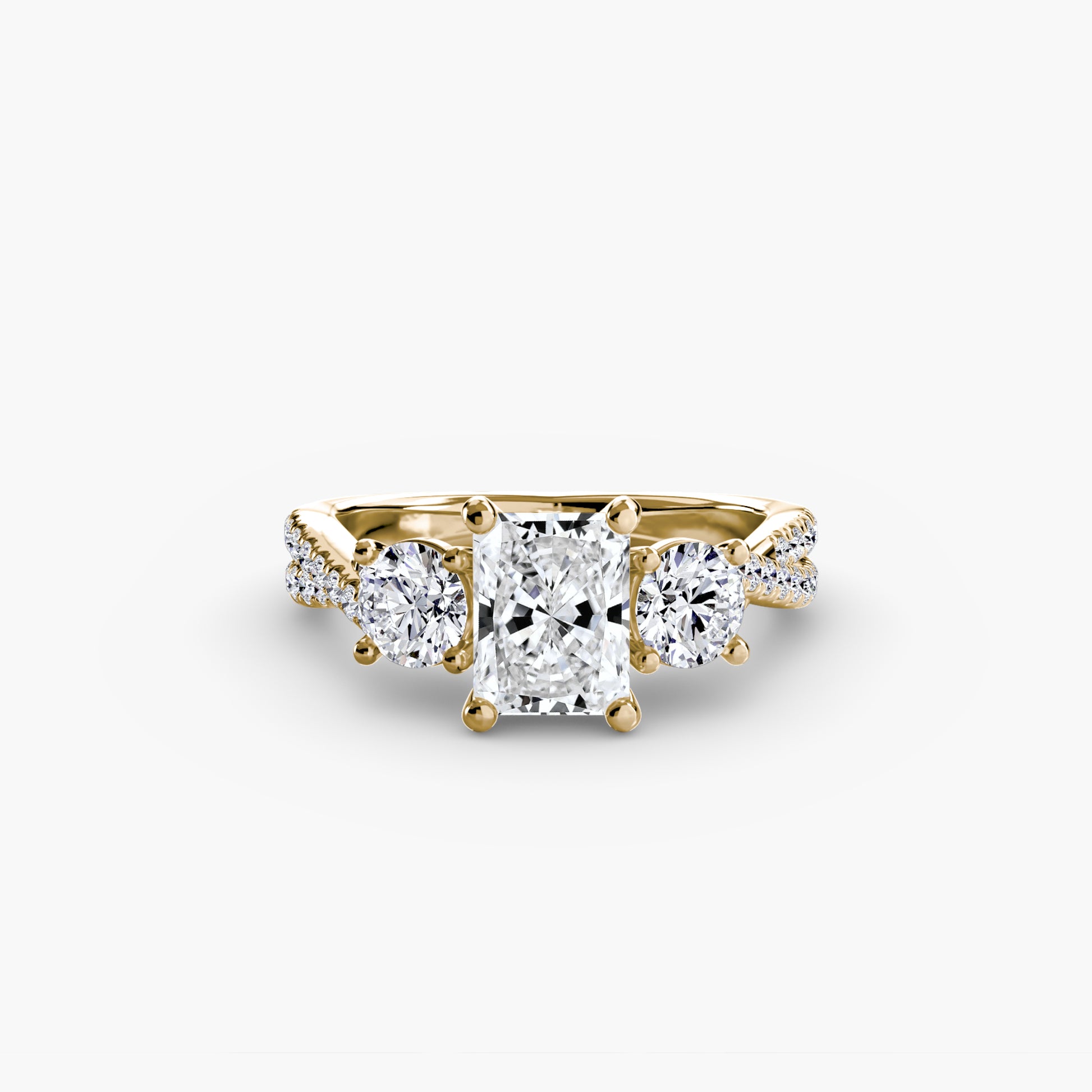 Three – Stone with Pavé Band 2