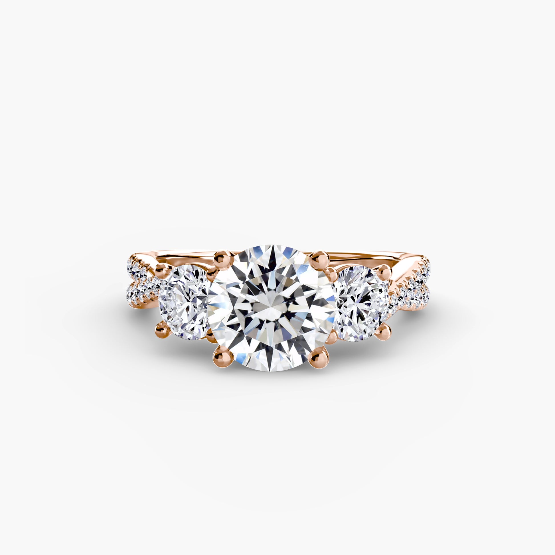 Three – Stone with Pavé Band 2