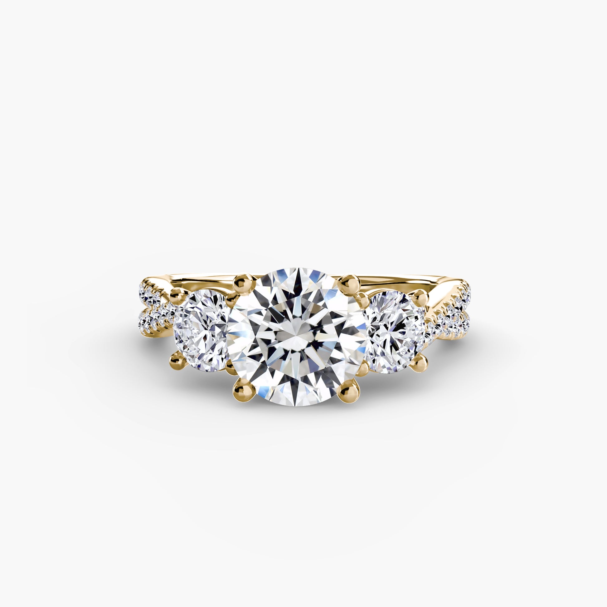 Three – Stone with Pavé Band 2