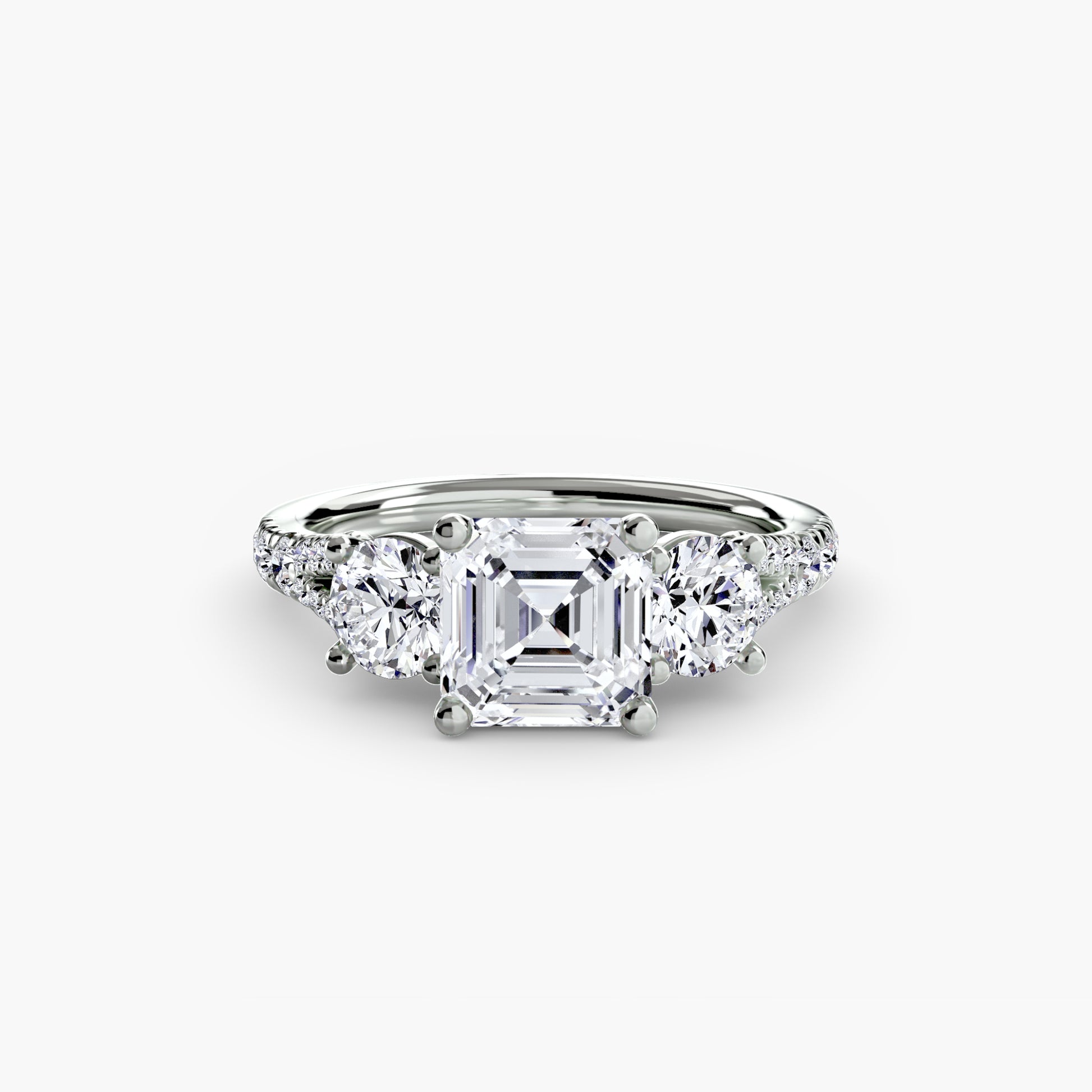 Three – Stone with Pavé Band 3