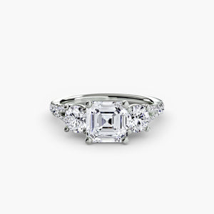 Three – Stone with Pavé Band 3