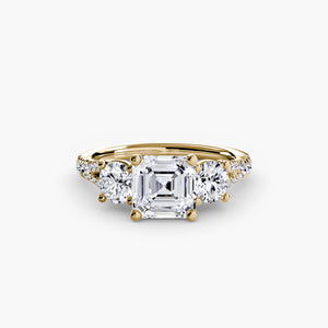 Three – Stone with Pavé Band 3