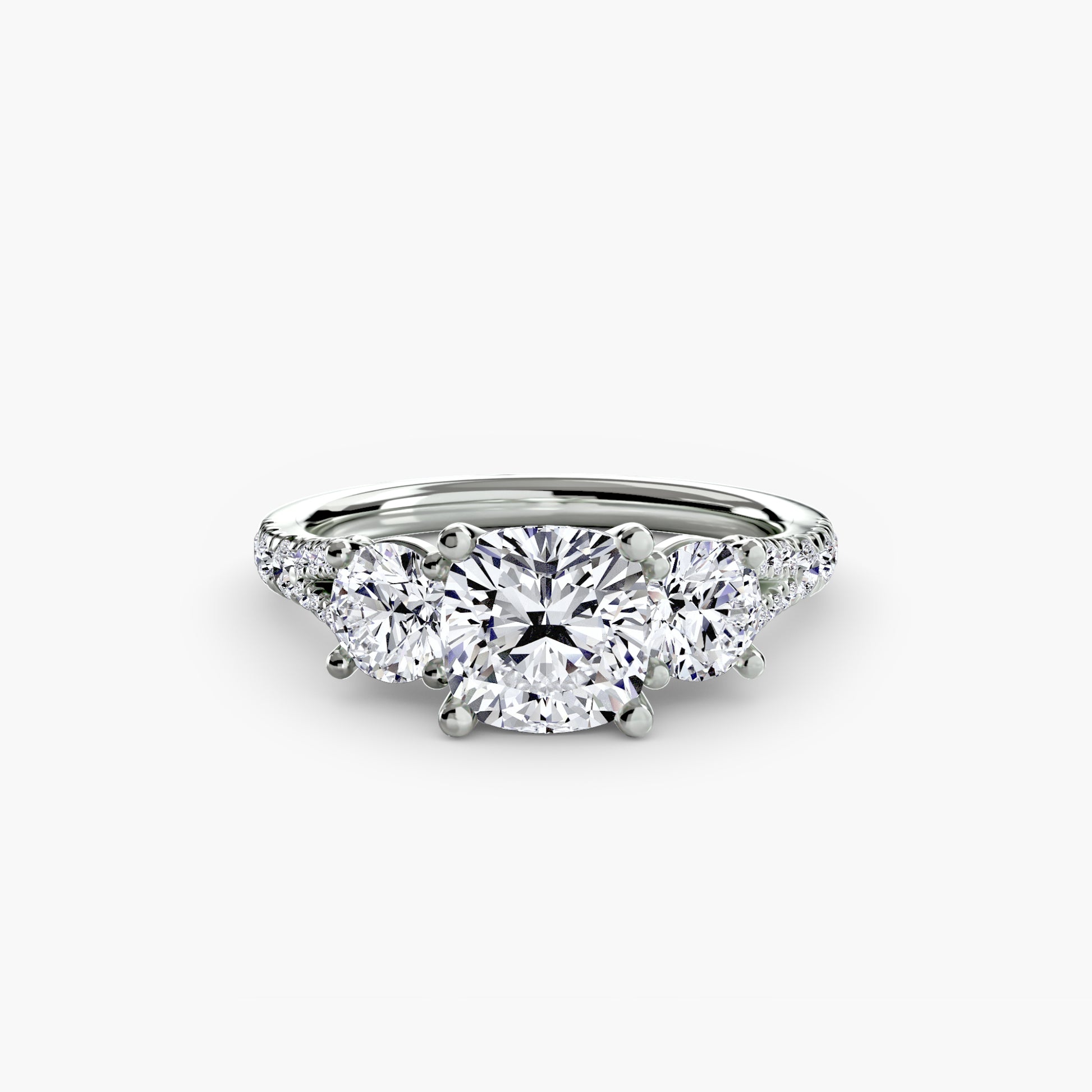 Three – Stone with Pavé Band 3