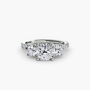 Three – Stone with Pavé Band 3