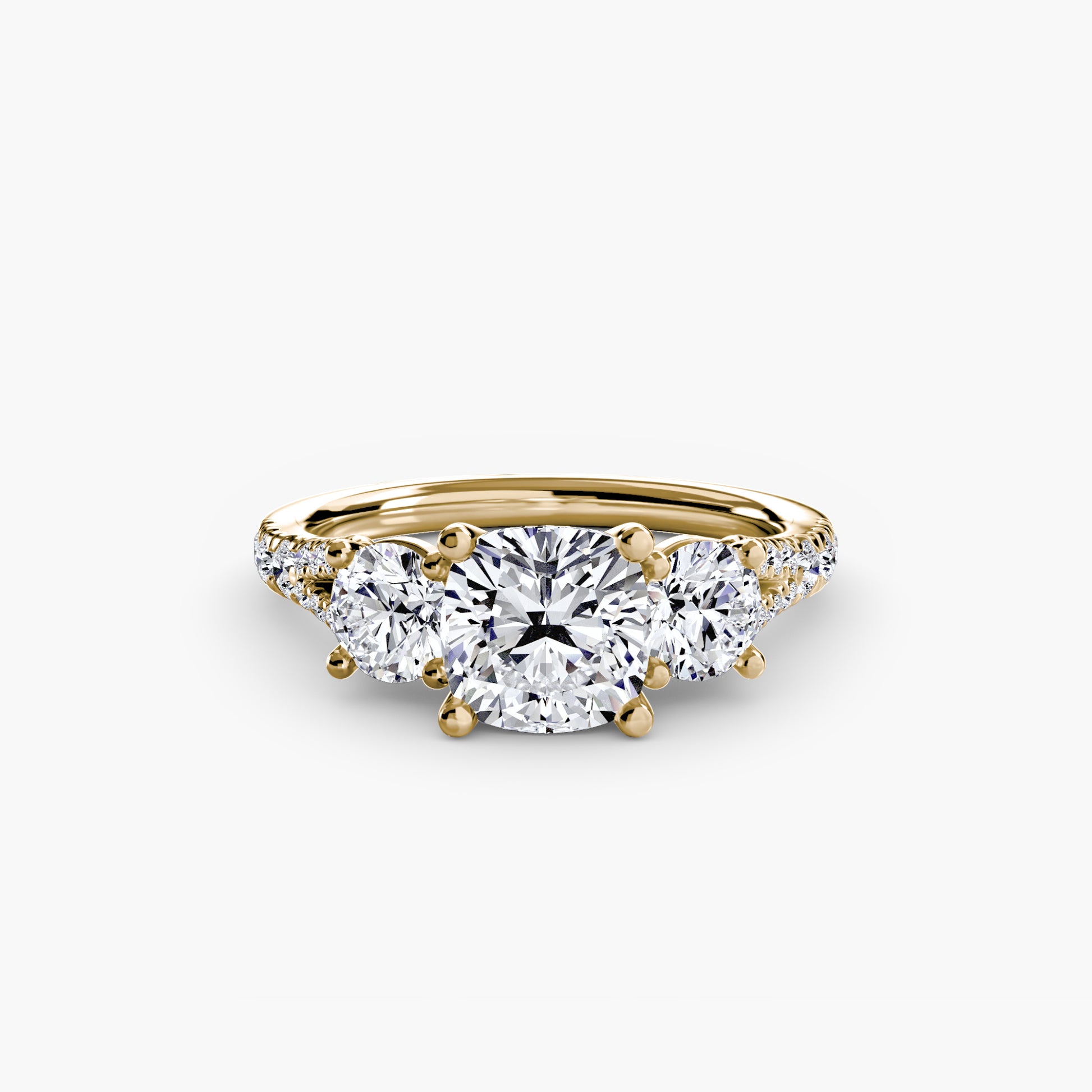 Three – Stone with Pavé Band 3