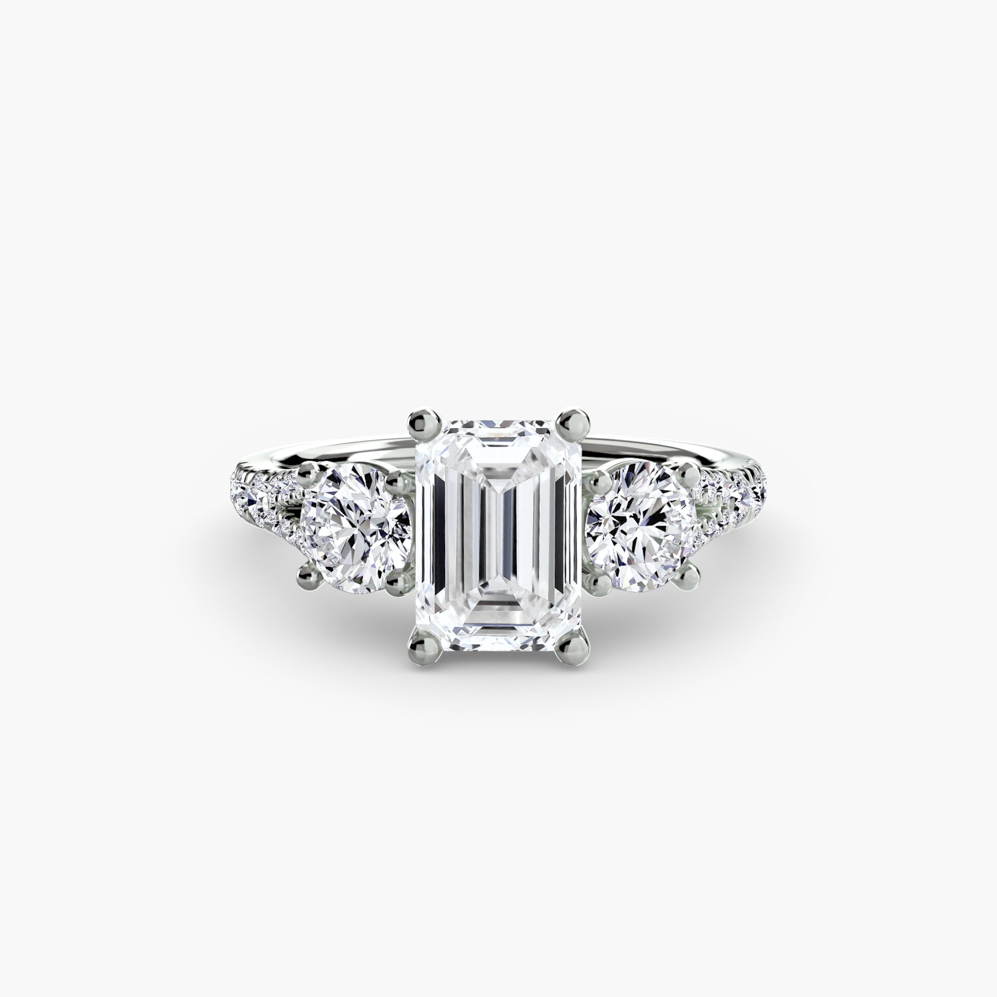 Three – Stone with Pavé Band 3