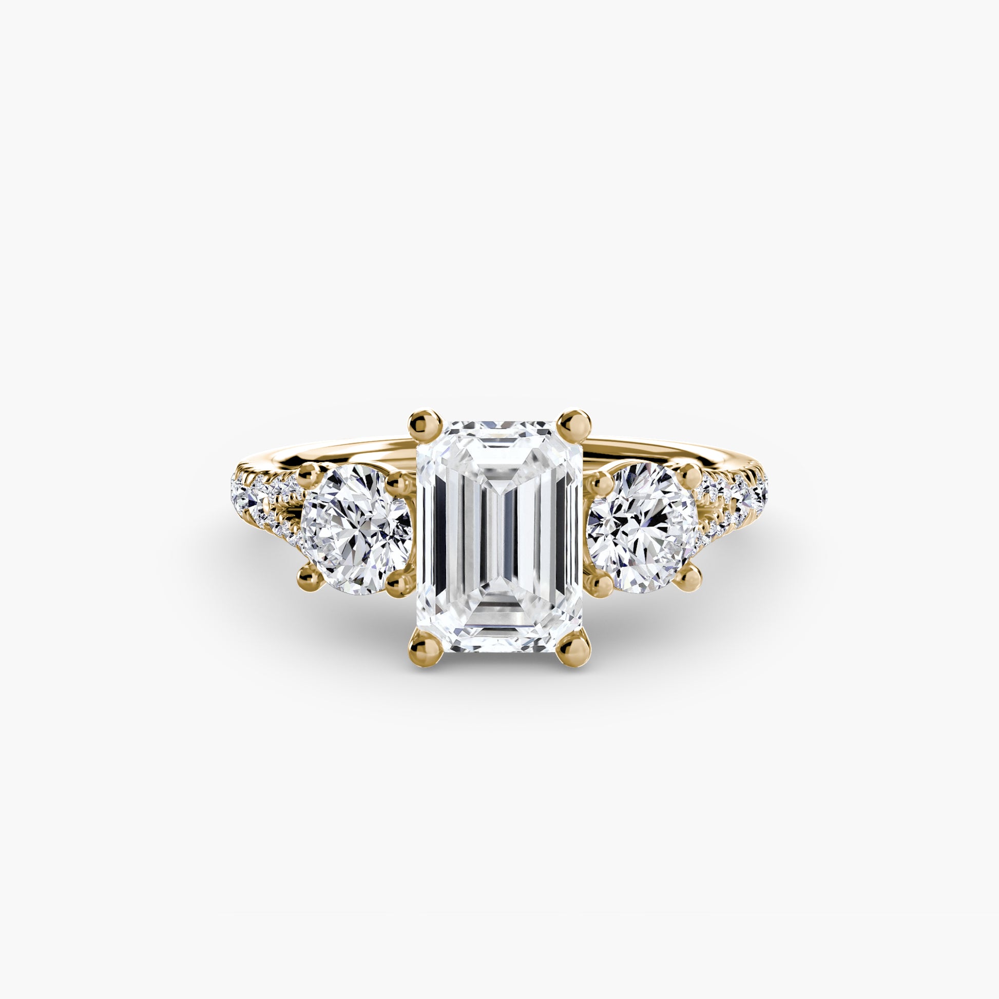 Three – Stone with Pavé Band 3